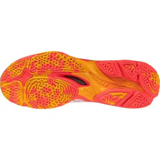 Alternative view of Mizuno Wave Lightning Neo 3 - Wit Oranje Geel - Maat 42 - Heren