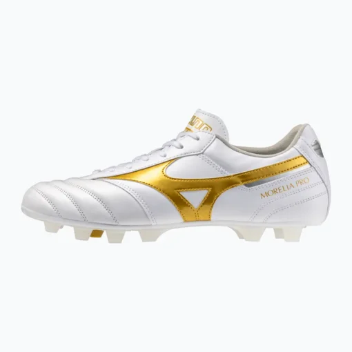 Alternative view of Mizuno Morelia II Pro Gras / Kunstgras Voetbalschoenen (MG) Wit Goud Zilver